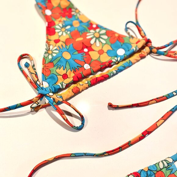 SOLY HUX Women's Floral Print 2 Piece Swimsuits Bikini Set Halter - Picture 7 of 11